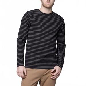 NEW HEDGE striped long sleeve shirt in olive